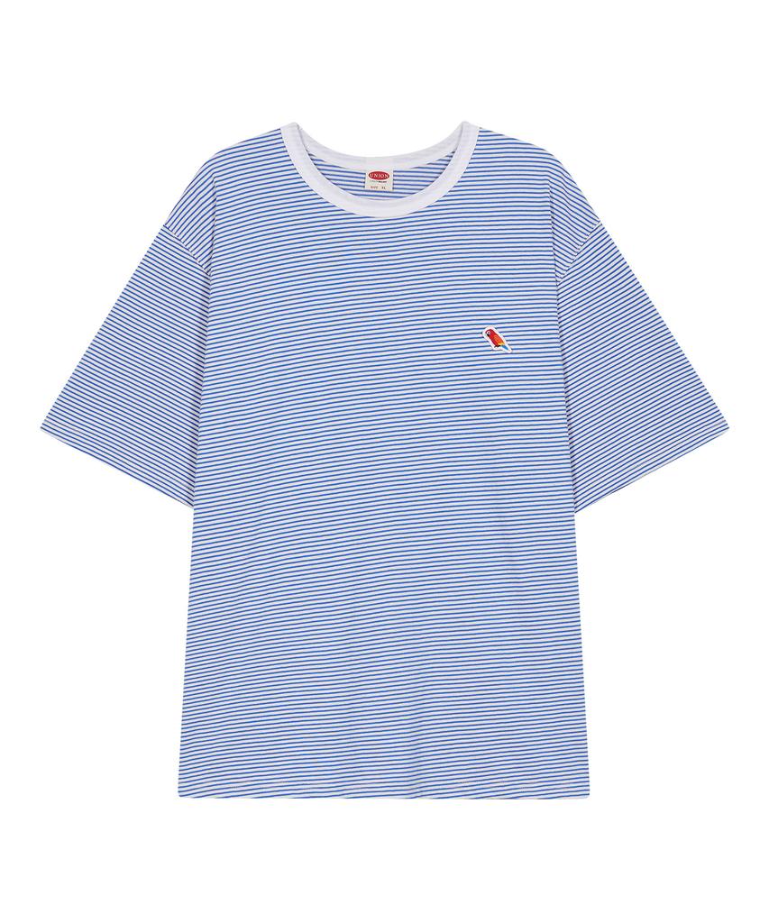 UNION BALANT Parrot Striped T-Shirt Blue