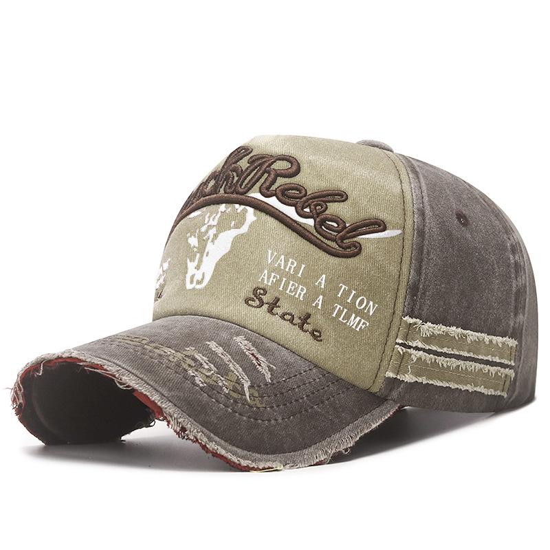 Бейсболка с покрытием, промытая, для весенних и осенних сезонов, с пятью частями, с регулировкой вспышки, поврежденная старая кепка от солнца, пятно от импортной торговли