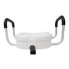 Toilet Seat Riser with Adjustable Removable Padded Arms and Fixed Lock High Load Bearing Raised