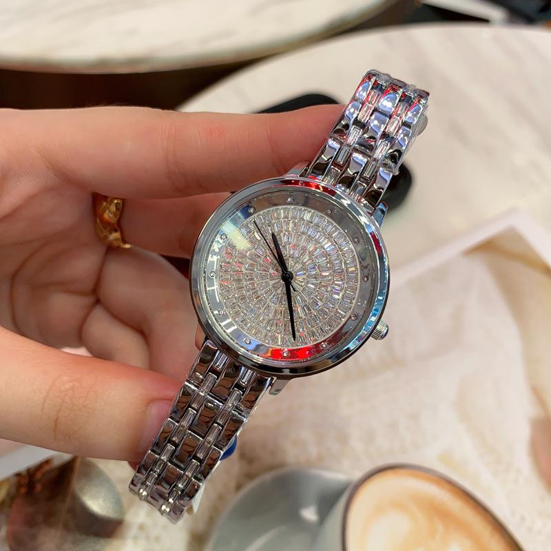 Женские часы Gypsy Star Diamond с полным бриллиантовым циферблатом и стальным ремешком, роскошные, высокого класса