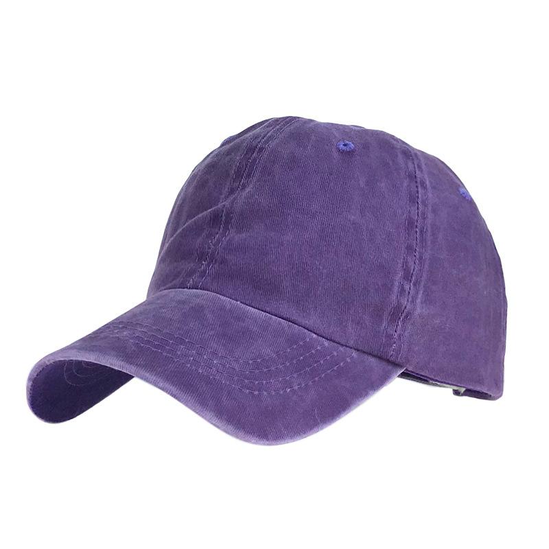 Washed and Made Old Light Board Baseball Cap Solid Color Cap Female Couple Men's and Women's Pure Cotton Light Board Sun Hat