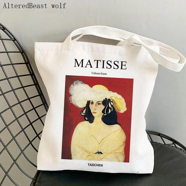 Женская сумка-шоппер Henri Matisse, цветная сумка с цветочным узором, Harajuku, парусиновая сумка-шоппер, сумка для девочек, сумка через плечо, женская сумка