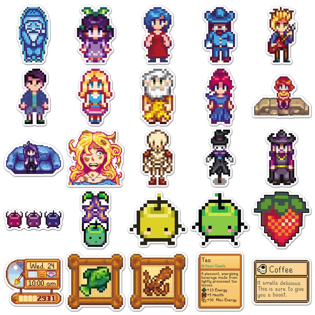 1050 шт. Игровые наклейки Stardew Valley, мультяшные, смешные, с рисунками, детские игрушки, подарки для стакана для воды, багажа, шлема, велосипеда