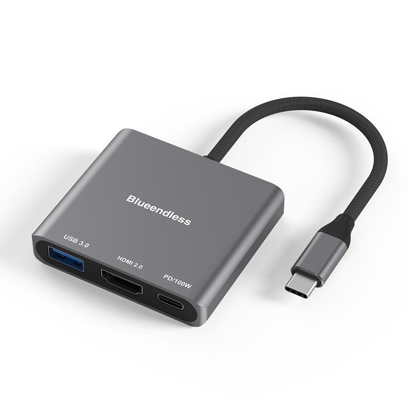 Док-станция Type-C 4K60Hz: Быстрая зарядка PD, концентратор USB 3.0, многопортовый конвертер для ноутбука
