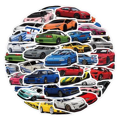 60 Водонепроницаемых стикеров с граффити на тему кастомных JDM спорткаров для автомобилей, багажа и кружек
