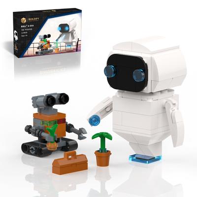 Конструктор Валли и Ева, Мини-фигурка робота Валли, Совместим с Lego, STEM Креативные рождественские подарки для мальчиков, девочек, детей 6+