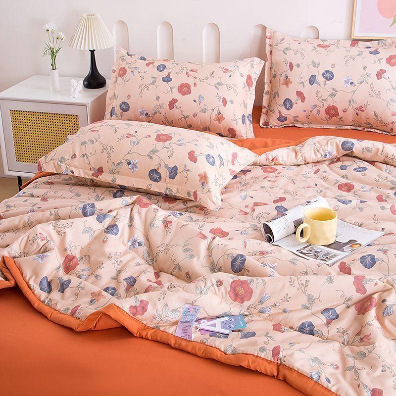 2027 Skin-friendly Summer Cool Quilt Set or 1 Pcs Quilts Comfortable Breathable Air Condition Comforter Lightweight Summer Quilt