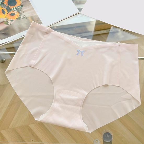 Ultra-Thin Seamless Ice Silk Panties for Women Mid Waisted Soft Stretchy Underwear Breathable Invisible Briefs