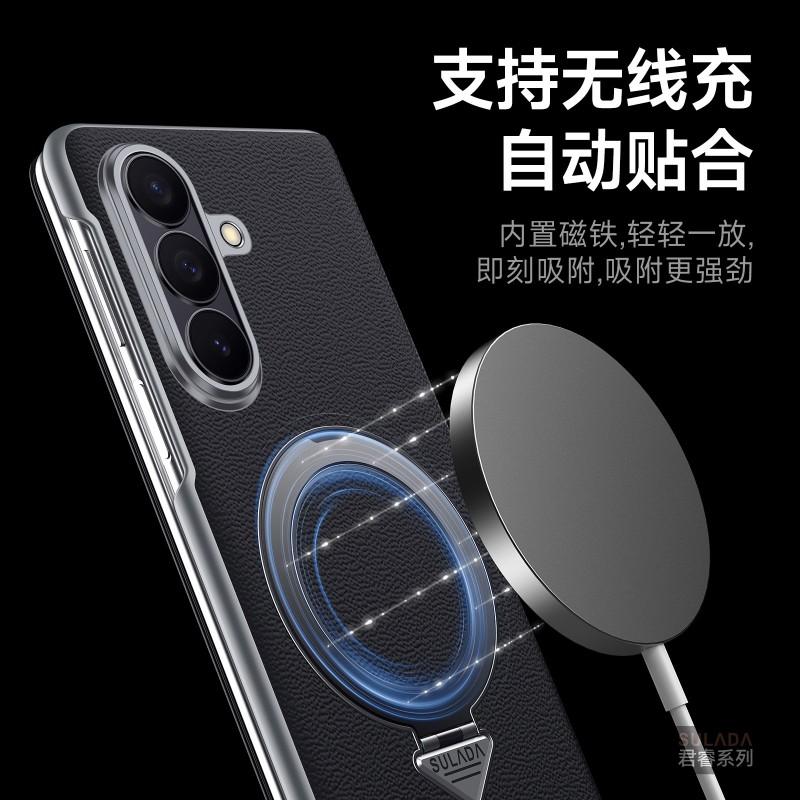Premium Genuine Leather Flip Case With Magnetic Stand W26 Smartphone Shockproof Scratch Resistant Anti-Fingerprint Business