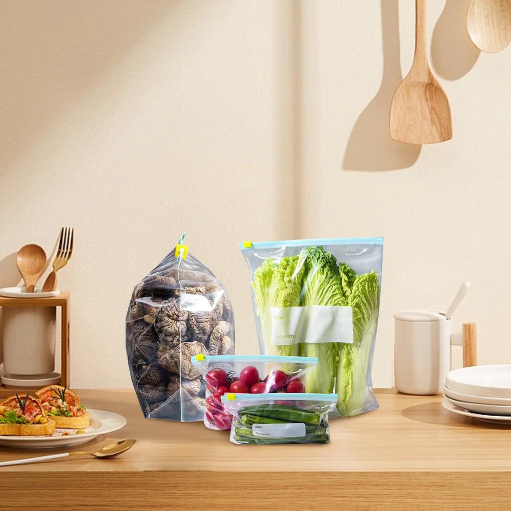 Sealed Fresh-keeping Bag, Food Grade Zippered Refrigerator Freezer Storage Bag