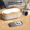 Портативный двойной будильник, Bluetooth-динамик, держатель для телефона, беспроводная зарядка, FM-радио и регулируемая подсветка для спальни, офиса, дома, в подарок