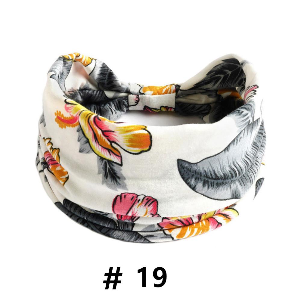 Бохо повязки на голову для женщин Хлопковые широкие повязки на голову Эластичная повязка для волос Нескользящая для тренировок Йоги Бега Тюрбан Головной убор Аксессуары для волос