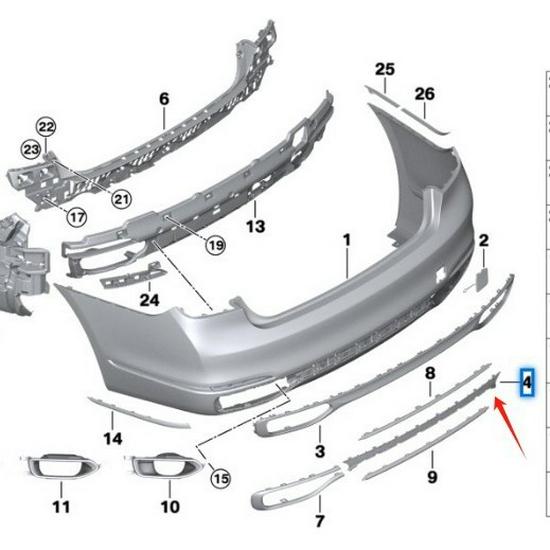 BMW 7 Series G11/G12 Rear Bumper Trim