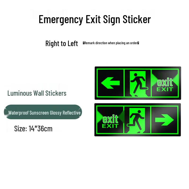 Safety Exit Sign Sticker