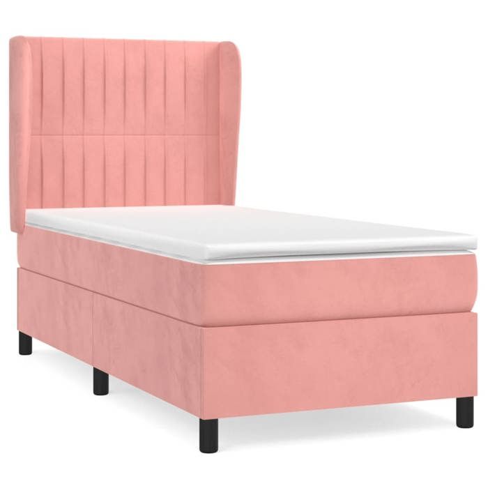Maison Exclusive - Sommier à lattes de lit avec matelas Rose 100x200 cm Velours