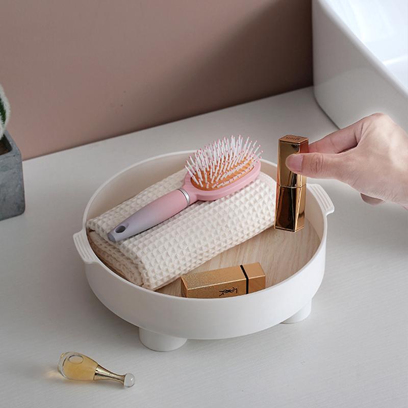 Современный круглый поднос, домашний декор, ваза, органайзер для хранения, декоративная коробка, настольный подсвечник для ароматерапии, офисный декор для рабочего стола