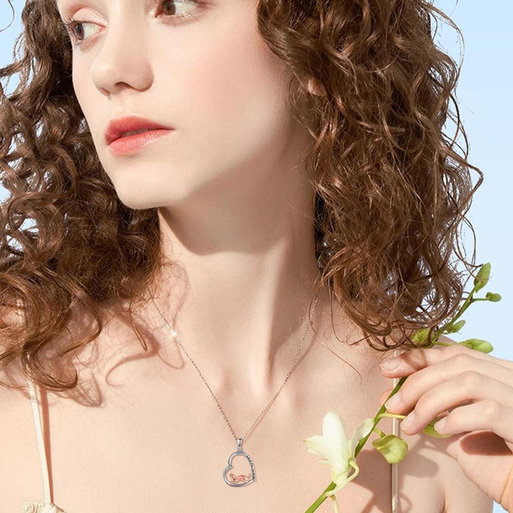 JERWLI Ожерелье с хорьком из стерлингового серебра 925 пробы, ожерелье с кулоном в виде хорька для женщин и девушек, подарок для любителей хорька с кубическим цирконием,