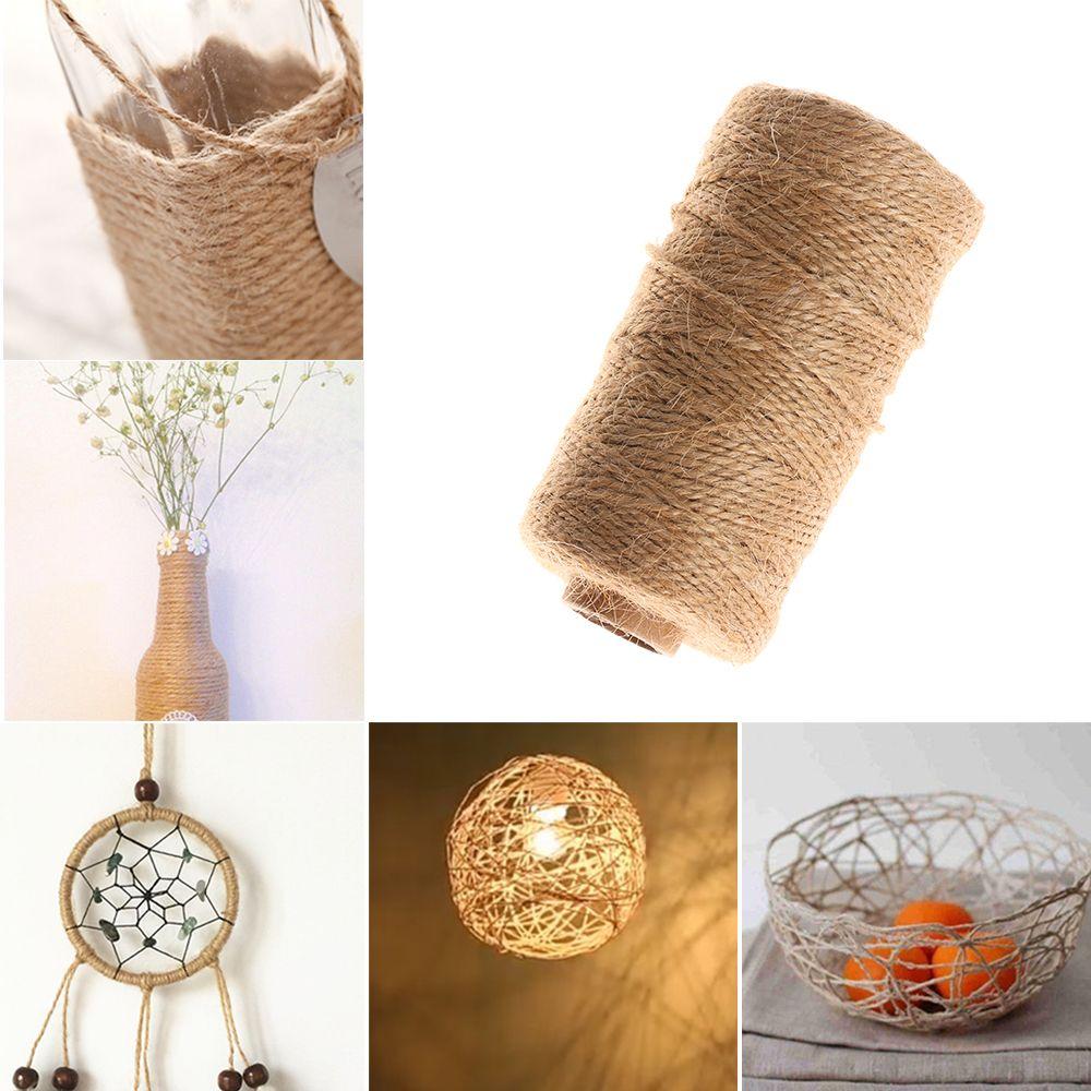 100 Meters Natural DIY Crafts Toy Home Decor Thread Dry Twine Jute Rope String