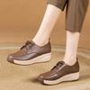 Туфли-лодочки в стиле ретро со шнуровкой и глубоким носком, женские удобные туфли-качалки на толстой подошве, повседневные кожаные туфли на плоской подошве для мам