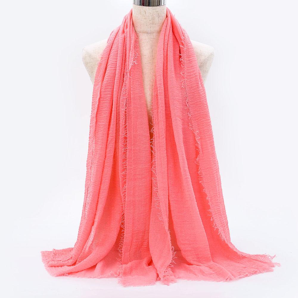 Big Size Crinkle Cotton Hijab Scarf Women Turban Muslim Shawl Plain Bandana Breathable Women's Shawls Foulard Hijab Hood Ramadan