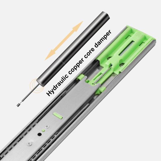 2 шт. Направляющие для ящиков из нержавеющей стали, 3-секционные, с плавным закрыванием, шарикоподшипниковые, для бокового монтажа сзади, полного выдвижения