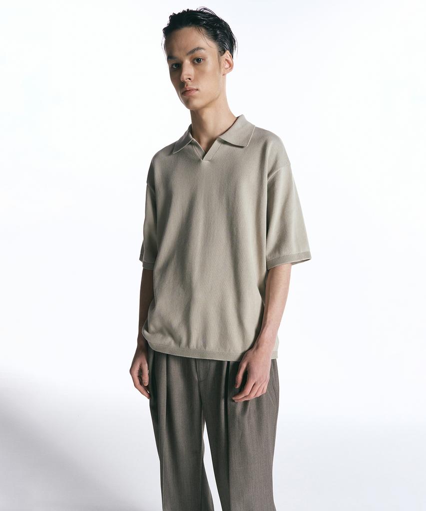 INSILENCE Folding Pintuck Wool Pants Melange Brown