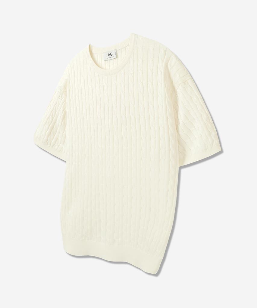 AGOD [2Pack] Cotton Modal Washable Crew Neck Cable Knit - 6 Colors