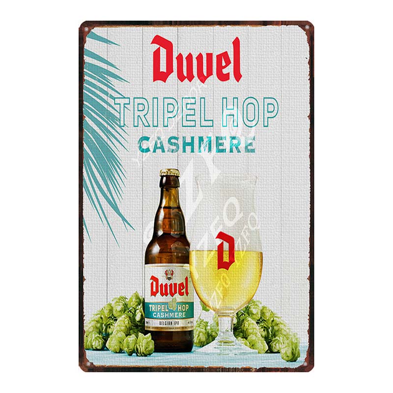 YZFQБельгийское пиво Duvel Жестяные металлические знаки Табличка Винтажный Музыкальный Бар Ресторан Дом Мужская берлога Декор Настенные наклейки DU-7713B