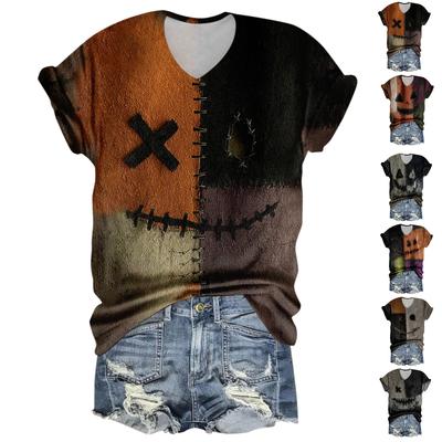 Женская мода повседневная рубашка с рукавом три четверти и принтом букв на Хэллоуин