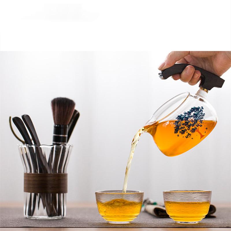 Творческий обесцвечивающий стеклянный чайник для ленивого автоматического приготовления чая, домашний чайный набор с ароматом пуэра и кунг-фу, заварочный чайник для питья