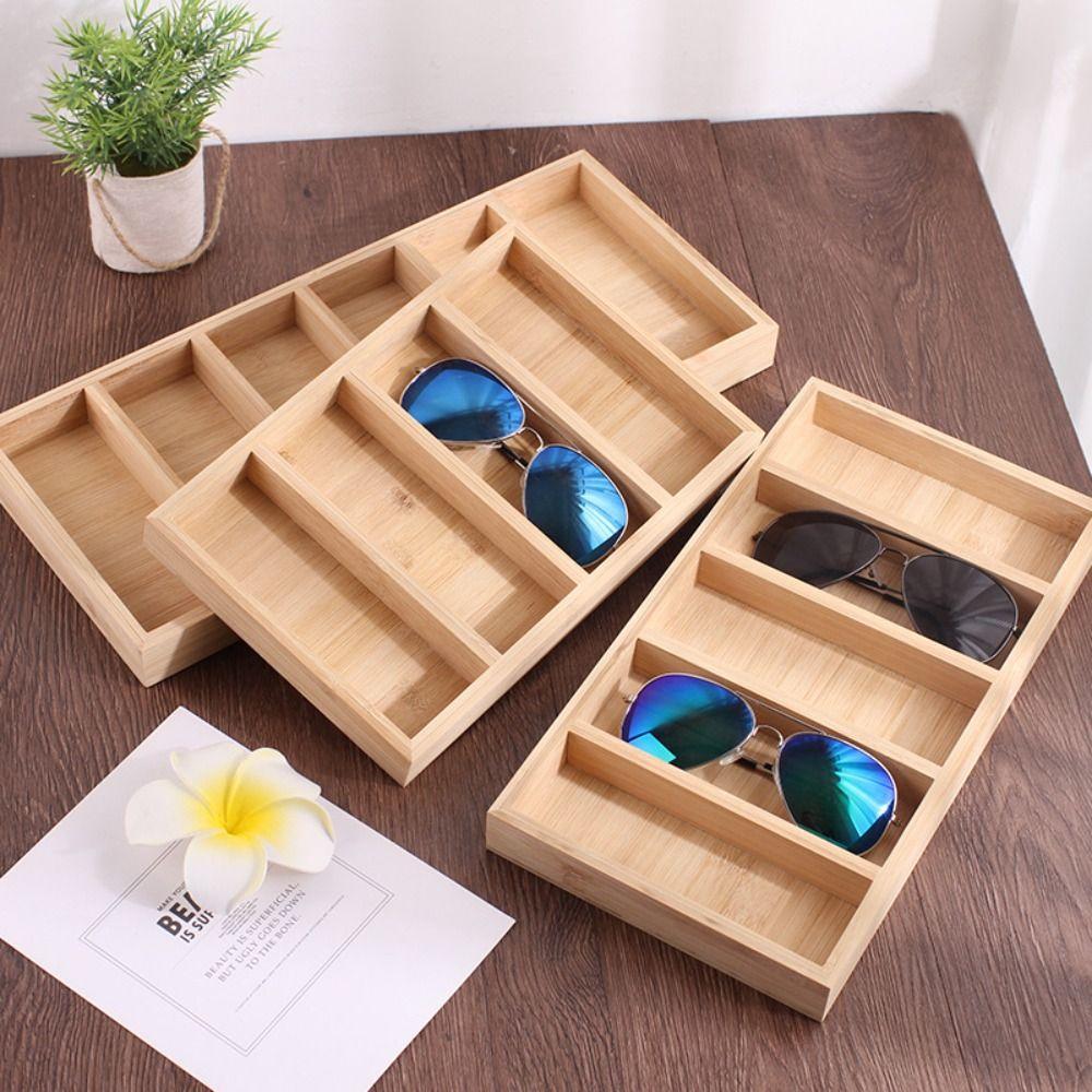 4/5/6 Slot Sunglasses Box Glasswear Box Jewelry Display Box Foldable Wooden Glasses Case Hanging