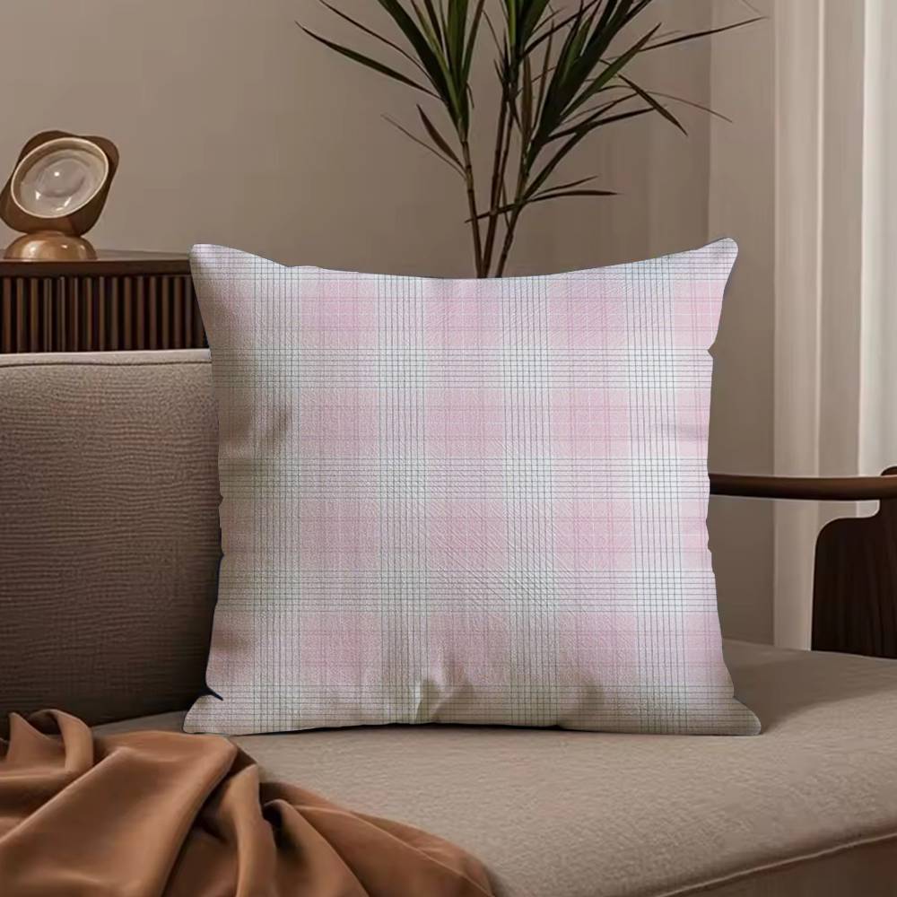 Art Pink plaid Pillow Case null