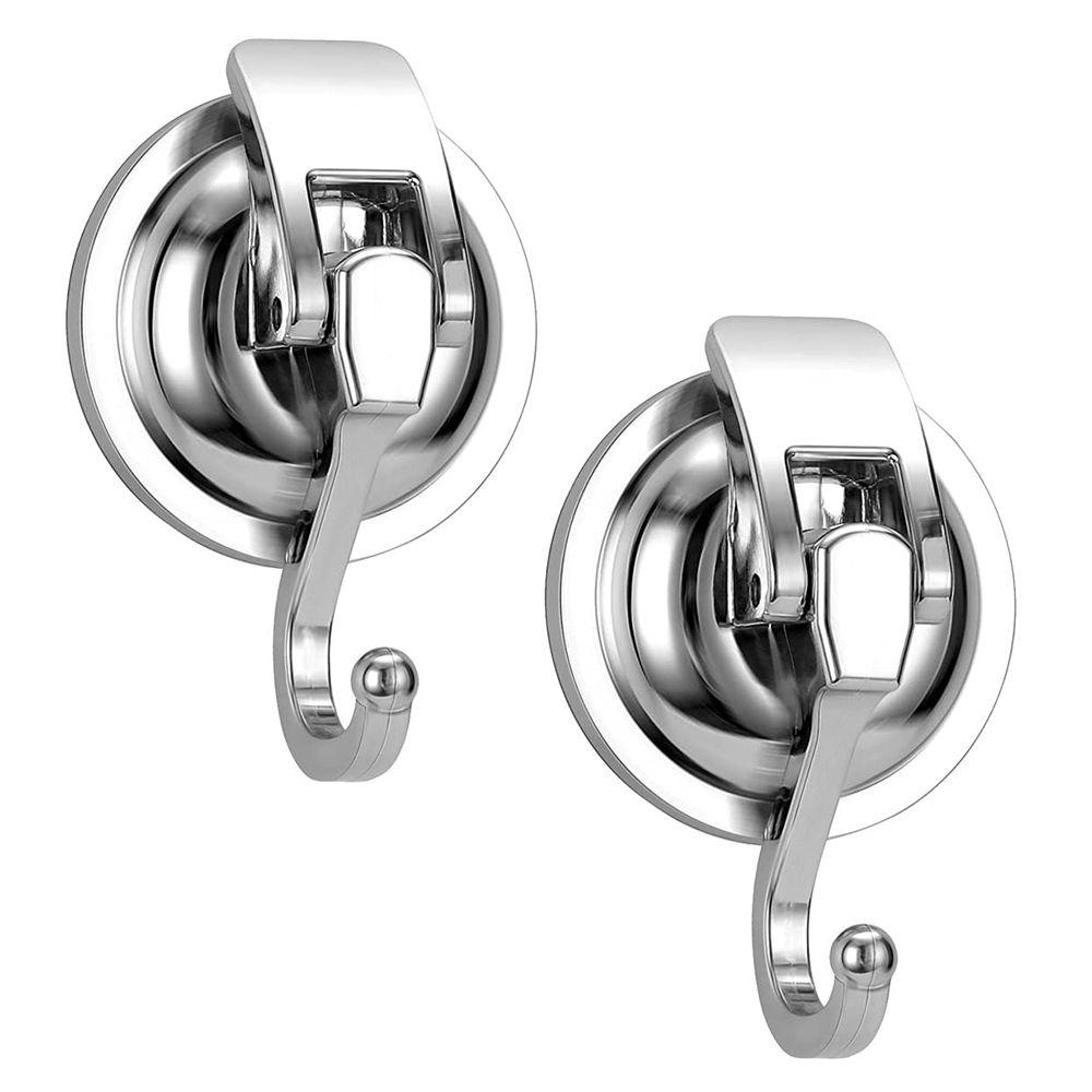Reusable Polished Heavy-Duty Chrome-Plated Organization Bathroom Shower Suction Cup Hooks