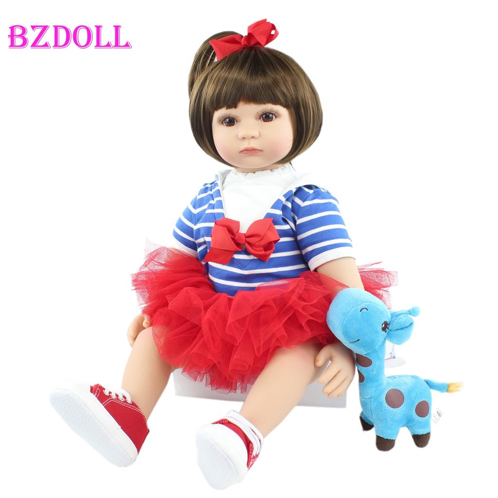 BZDOLL 60 см Мягкая силиконовая кукла Reborn, игрушки как настоящая виниловая принцесса для малышей, живая Bebe для девочек Bonecas, детский подарок на день рождения