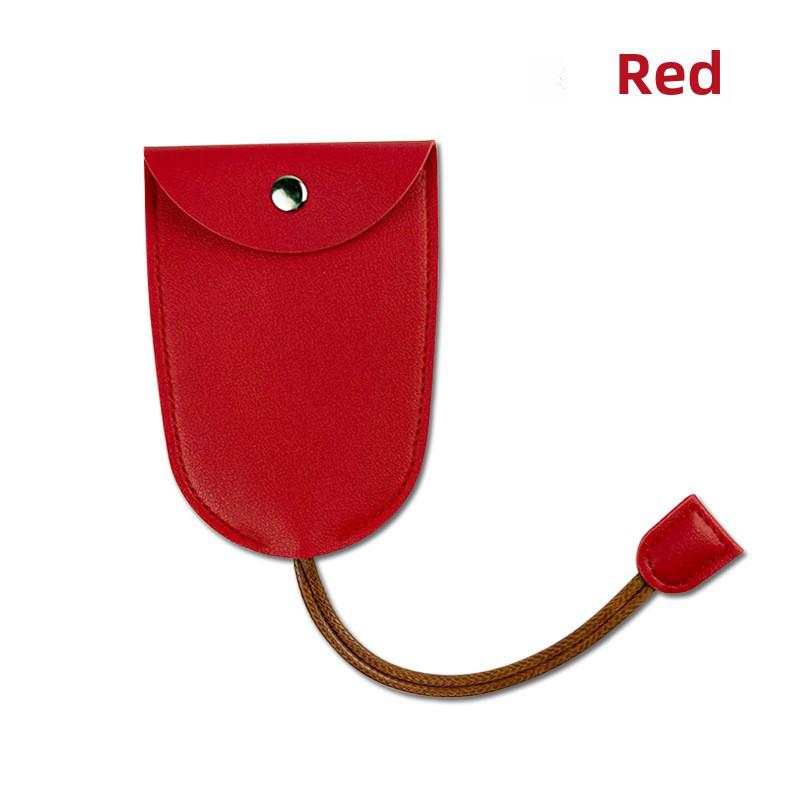 "Compact PU Leather Key Storage Pouch with Pull-Out Feature"