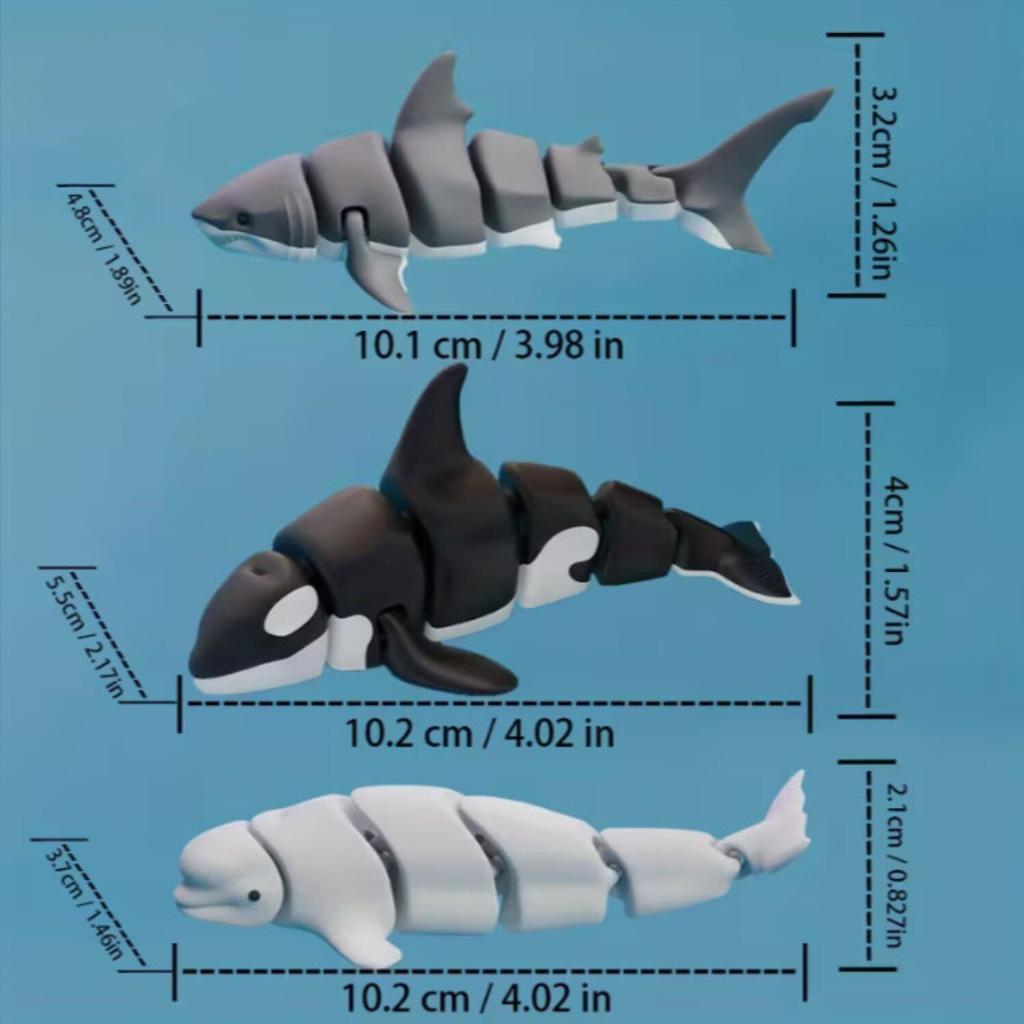 Экологичные 3D-печатные модели морских животных, имитация, креативные украшения, фигурки для интерактивной игры родителей и детей