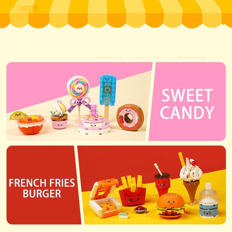 12 шт., гамбургер, картофель фри, сладкий блок, набор «сделай сам», набор для быстрого питания, развивающая рождественская игрушка для детей, слепая коробка