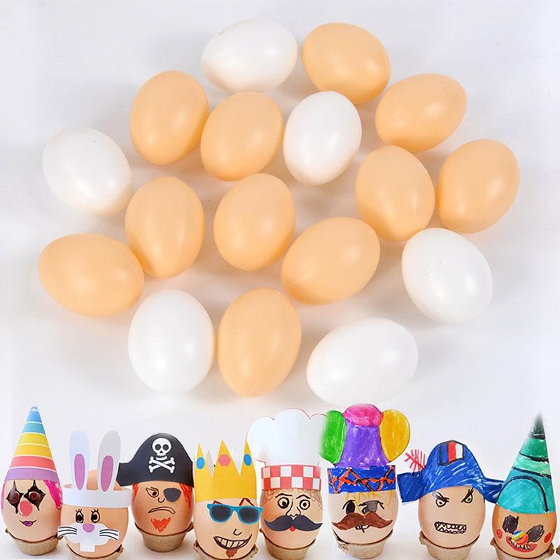 10/20pcs Simulation Plastic Egg DIY Painting Craft Easter Party Home Decoration Farm Nest Eggs Children Educational Toy Gift