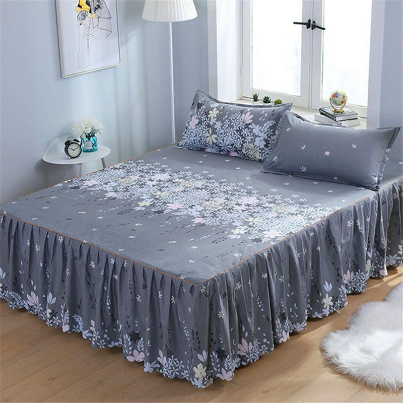 Bedroom Household Single-piece Sanding Bed Skirt Solid Color Skin-friendly Bedspread Bed Cover Bedroom Student Dormitory Sheets