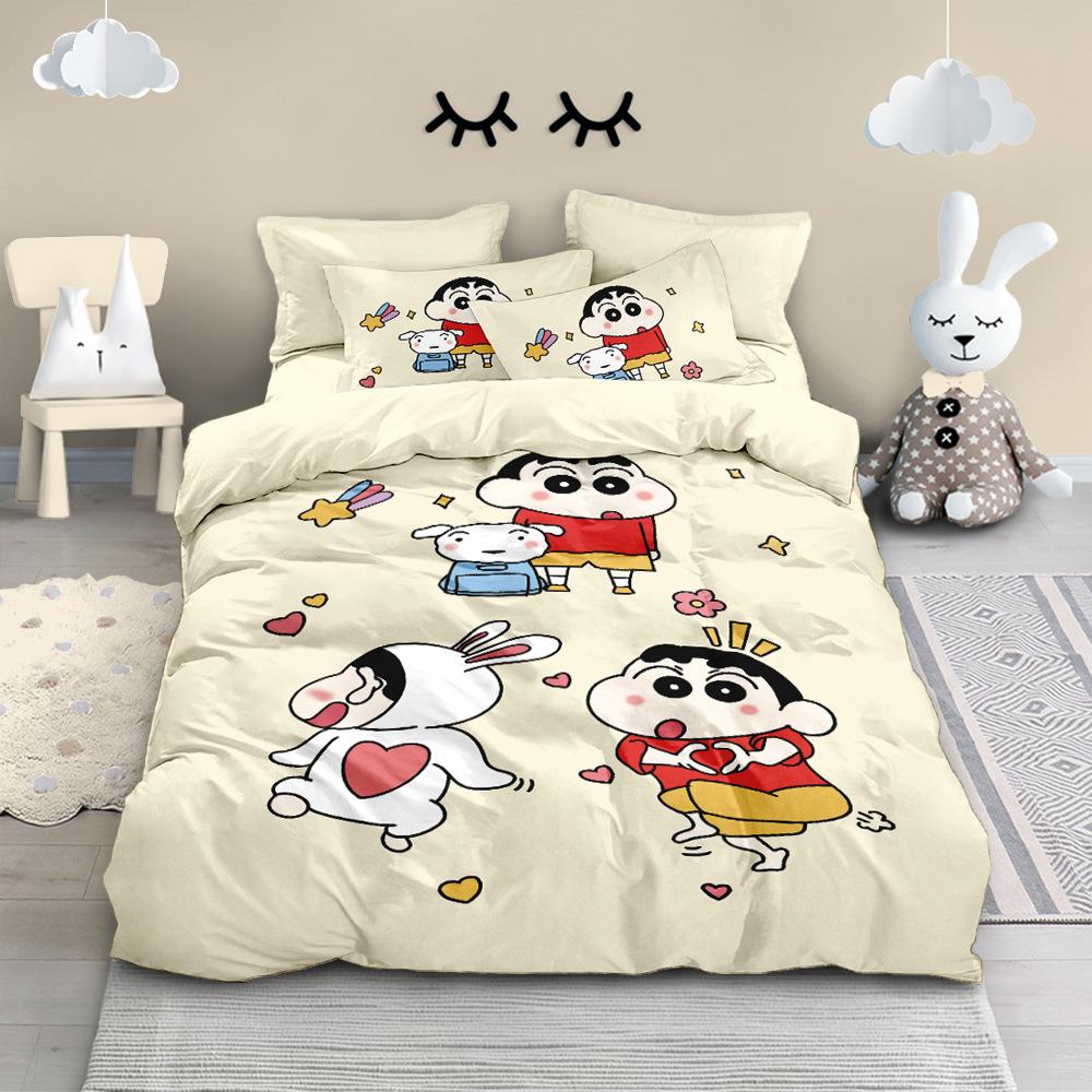 Anime Crayon-Shin-Chan Bedding Set 2/3Pcs Cartoon Hin-Chan Duvet Cover Pillowcase 3D Prints For Teens Children Quilt Cover