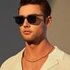 Non-polarized 1PC Plastic Men Square Frame Glasses Classic Decorative Sunglasses Women Daily Travel Driving Shades