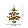 1PC Red Brooches Lapel Pin Corsage Christmas Tree Imitation Rhinestone Trend Enamel Jewelry
