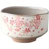 Ale-net Matcha Bowl, W12.5 X D12.5 X H7.5cm, White with Pink Cherry Blossom Design, Mino Ware Porcelain, Made In Japan