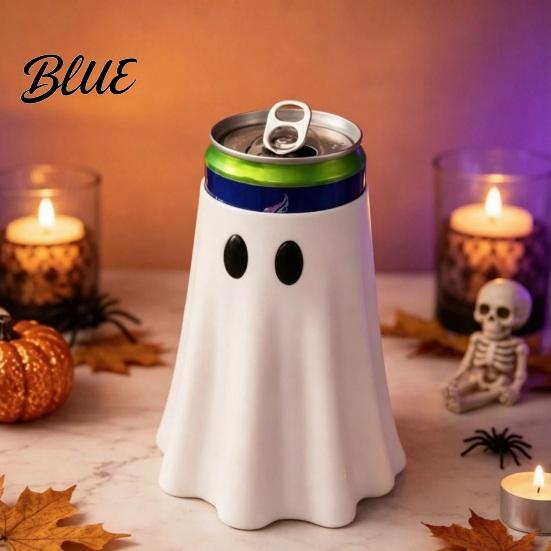 Flexible Silicone Can Cover Halloween Witch Hat Ghost Holder Spooky Insulated Sleeve for Standard Holiday Drinkware Essentials Soda Beers,