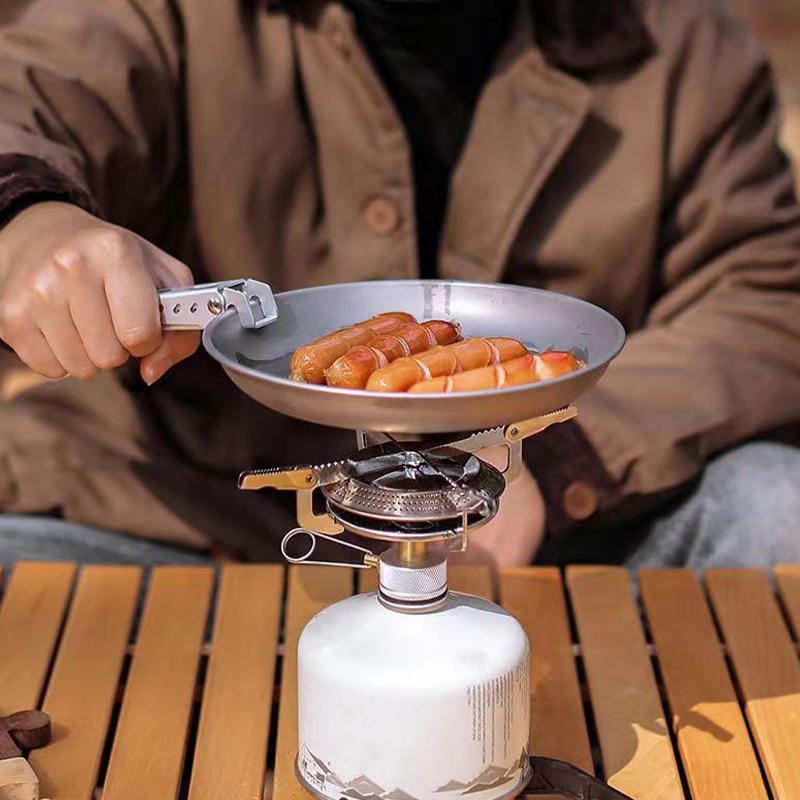 Зажим для сковороды с защитой от ожогов на открытом воздухе, зубчатый дизайн из алюминиевого сплава, портативная посуда, зажим для барбекю, пластина, инструмент