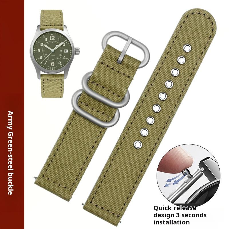 20 мм 22 мм Быстросъемный Мужской Ремешок Для Часов Для Hamilton Khaki H68201993 Timex Citizen Замена Холщового Ремешка Серый Синий Нейлон