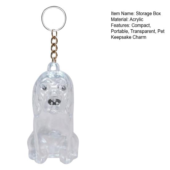 Шарм-брелок для сбора собачьей шерсти Прозрачная капсула для хранения шерсти питомца Памятный кролик Бутылочка-шарм для сбора шерсти питомца с кольцом для ключей Подарок для