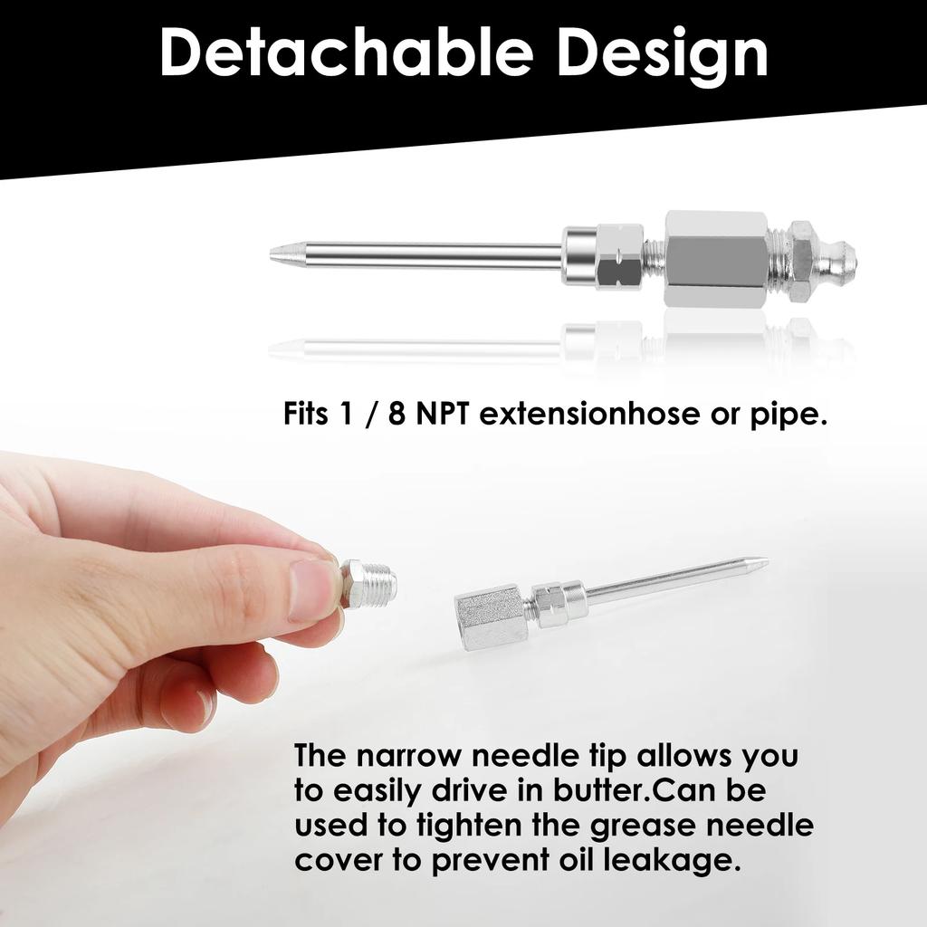 New 7Pcs Grease Needle Accessory Set 90 Degree Grease Needle Fitting Set Carbon Steel Grease Injector Needle Kit Grease Needle