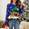Женская мода Санта-Клаус узор пуловер свитер свободный ленивый кардиган