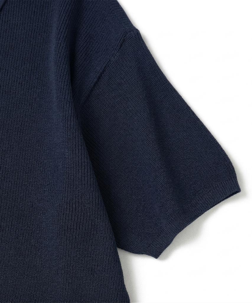 KNITTED Coolever Pk Crop Short Sleeve Knit Tee Navy